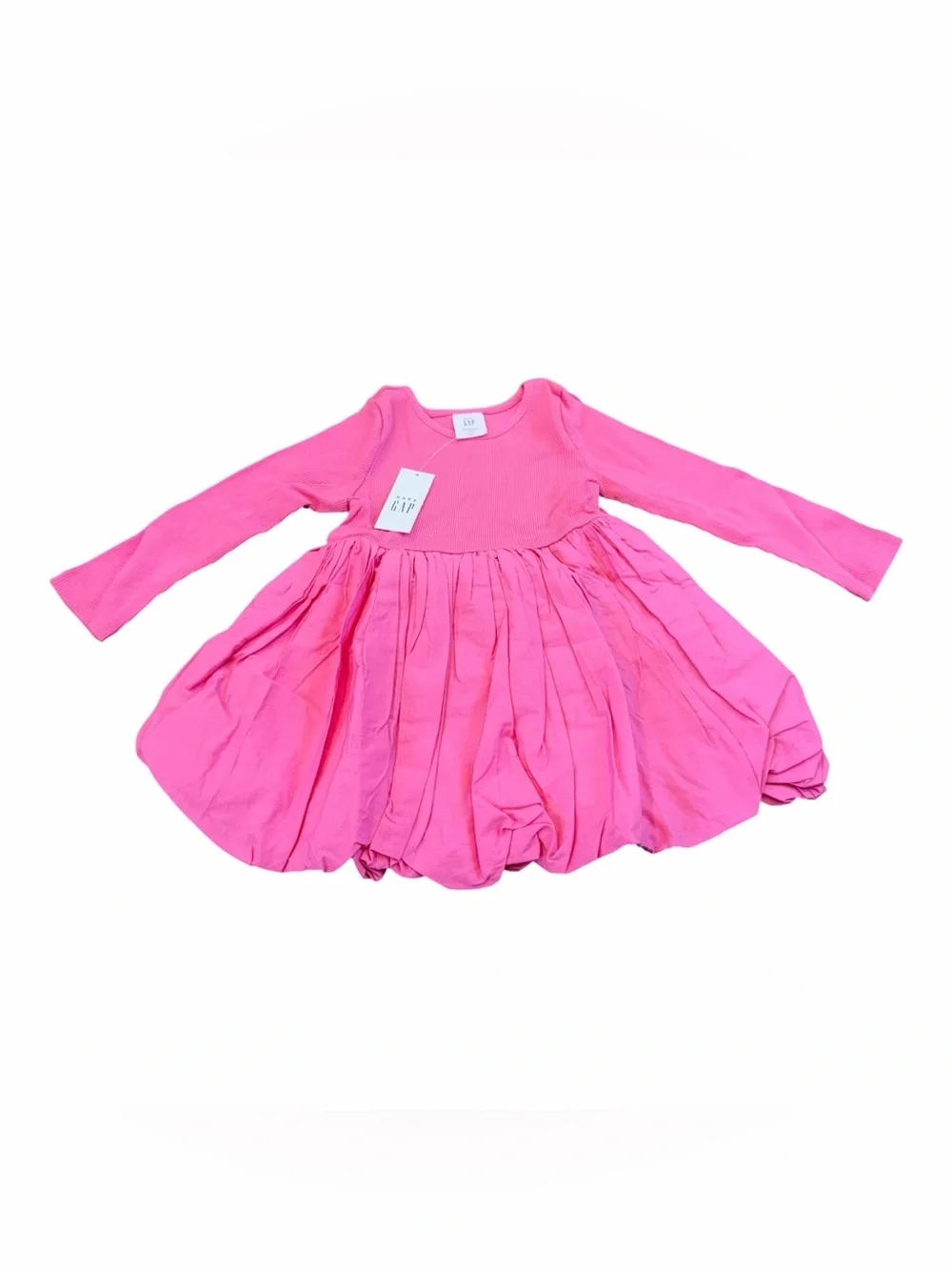 Baby GAP Long Sleeve Bubble Dress, Pink, Size 12-18 Months, NEW